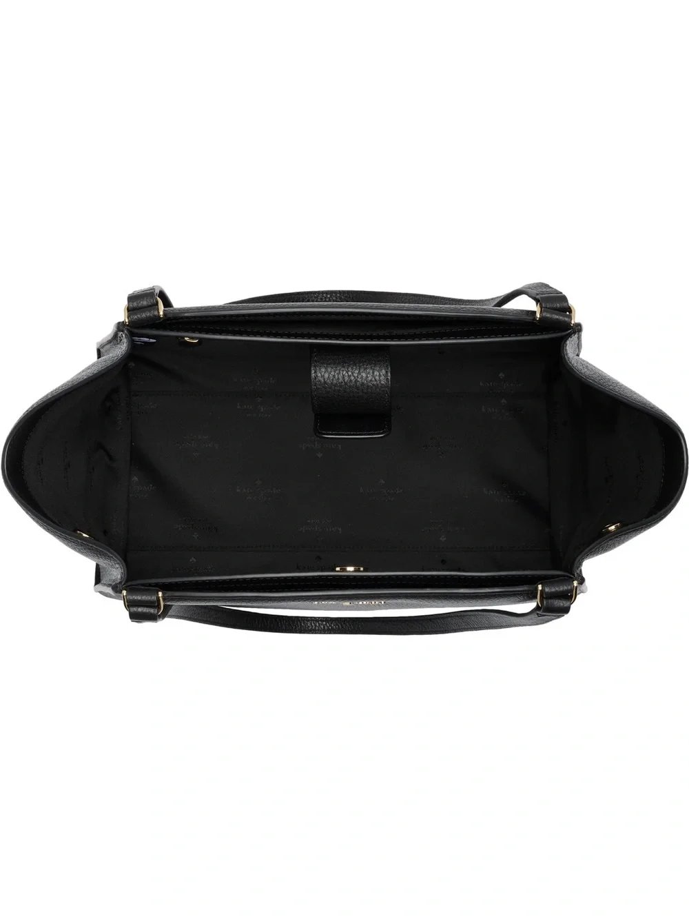 kate spade brim Black Pebbled Leather Shoulder Tote